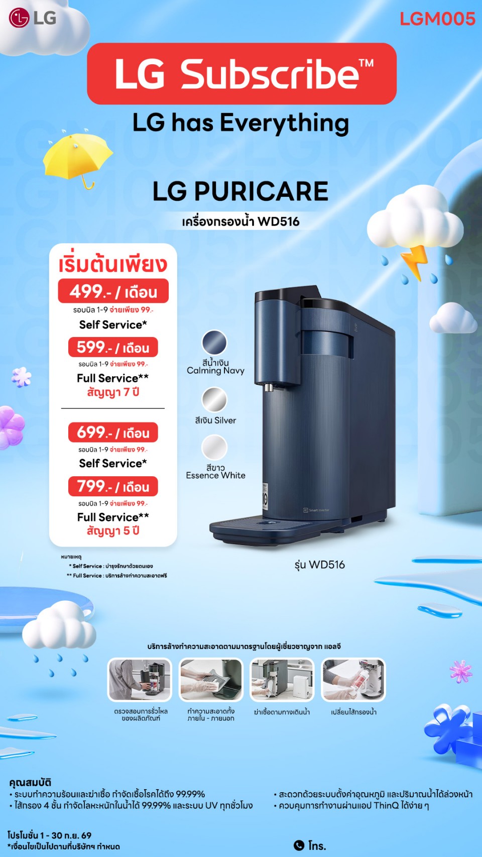 เครื่องกรองน้ำ LG PuriCare สีน้ำเงิน